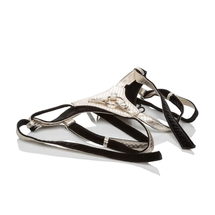 Calexotics Female Sex Toys Regal Queen Vegan Leather Adjustable Strap Harness with Crotchless Design