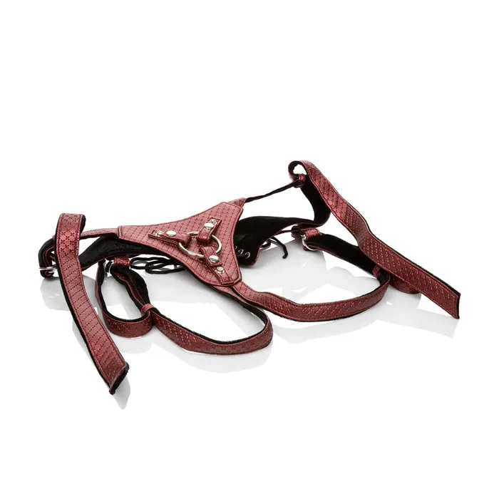 Calexotics Female Sex Toys Regal Queen Vegan Leather Adjustable Strap Harness with Crotchless Design