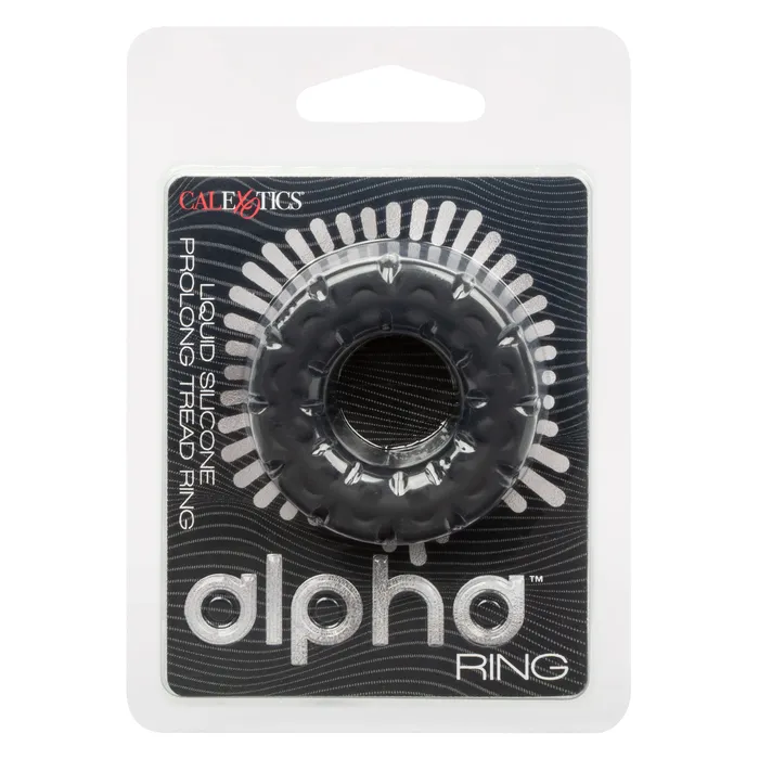 CalExotics Male Sex Toys Alpha Liquid Silicone Prolong Tread Ring Black CalExotics Male Sex Toys Alpha Liquid Silicone Prolong Tread Ring Black
