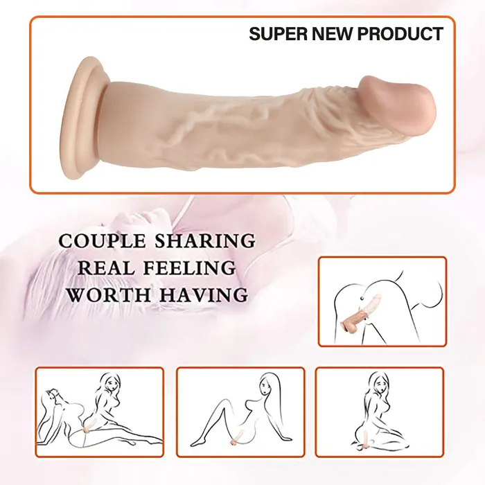 Dildos 8 Inch super straight skin color dildo