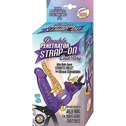 Double Penetrator Strapon Cock Ring Purple Nasstoys Female Sex Toys