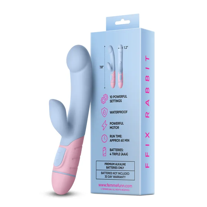 Ffix Rabbit Light Blue Femme Funn Vibrators Ffix Rabbit Light Blue Femme Funn Vibrators