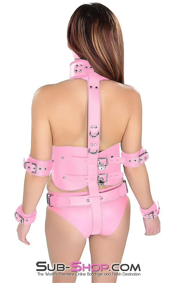 Idea Vibrators 7015MHSIS Sissy Pink Top to Bottom Collar Belt Chastity Set