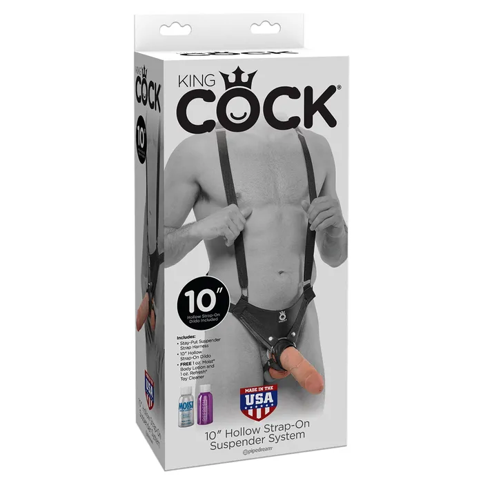 King Cock 10 Hollow Strapon Suspender System Flesh Pipedream Female Sex Toys