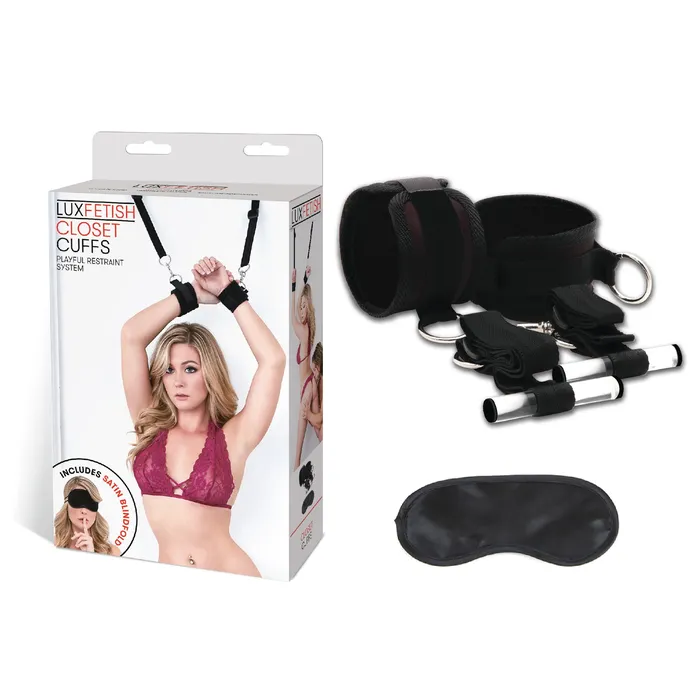 Lux Fetish Couples Over the Door Faux Leather BDSM Cuffs Closet Cuffs