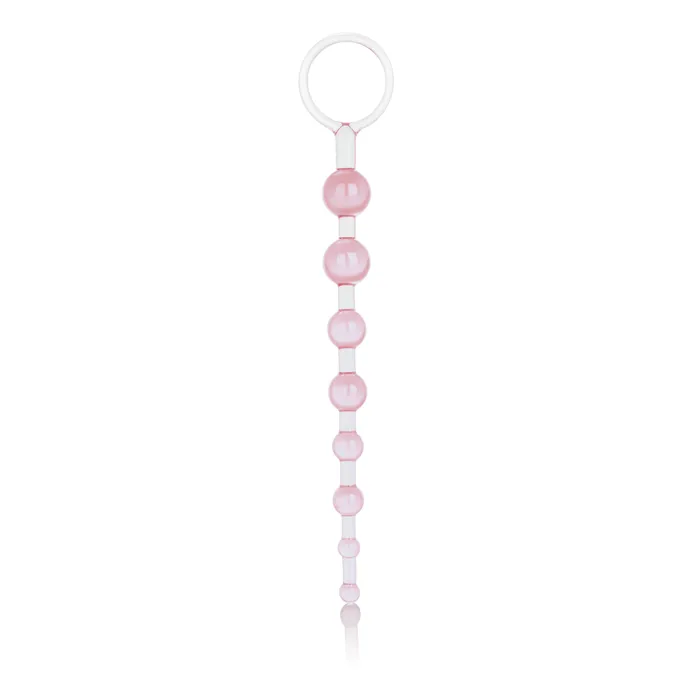 Male Sex Toys Calexotics Beginners Jelly Soft Anal Beads with Easy Retrieval Ring
