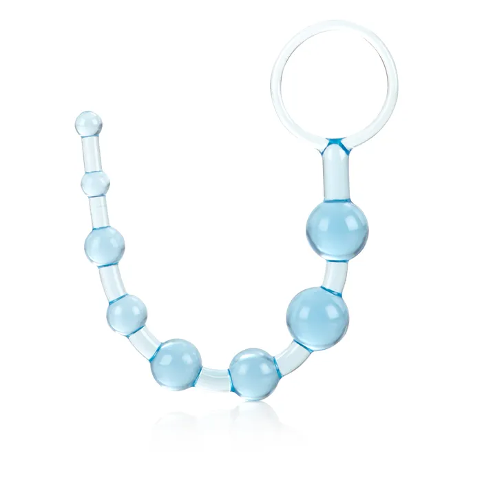 Male Sex Toys Calexotics Beginners Jelly Soft Anal Beads with Easy Retrieval Ring