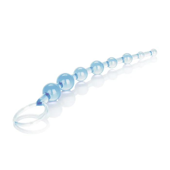 Male Sex Toys Calexotics Beginners Jelly Soft Anal Beads with Easy Retrieval Ring