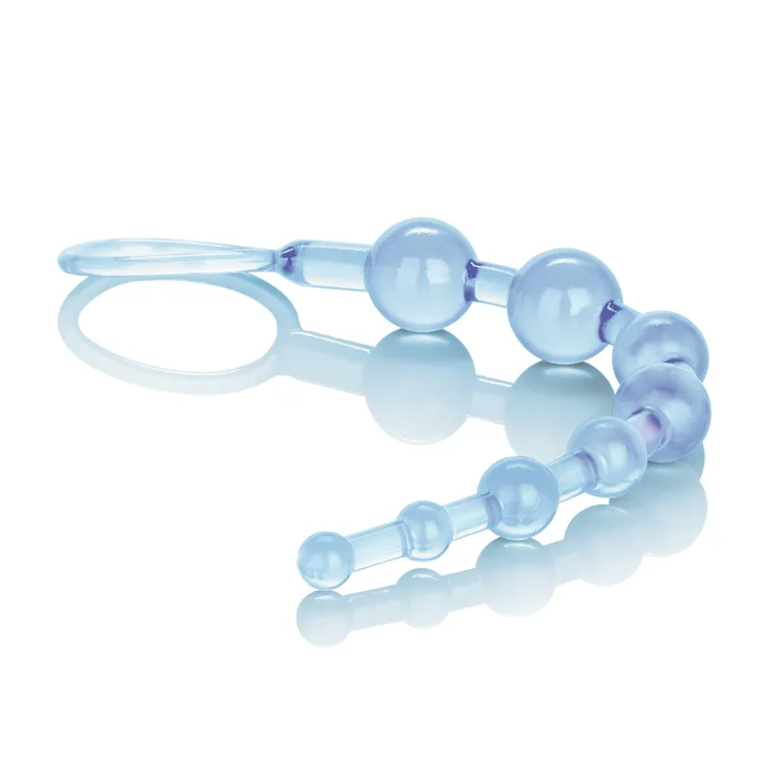 Male Sex Toys Calexotics Beginners Jelly Soft Anal Beads with Easy Retrieval Ring