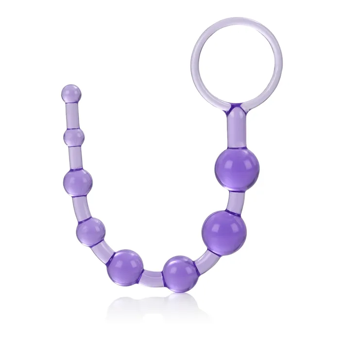 Male Sex Toys Calexotics Beginners Jelly Soft Anal Beads with Easy Retrieval Ring
