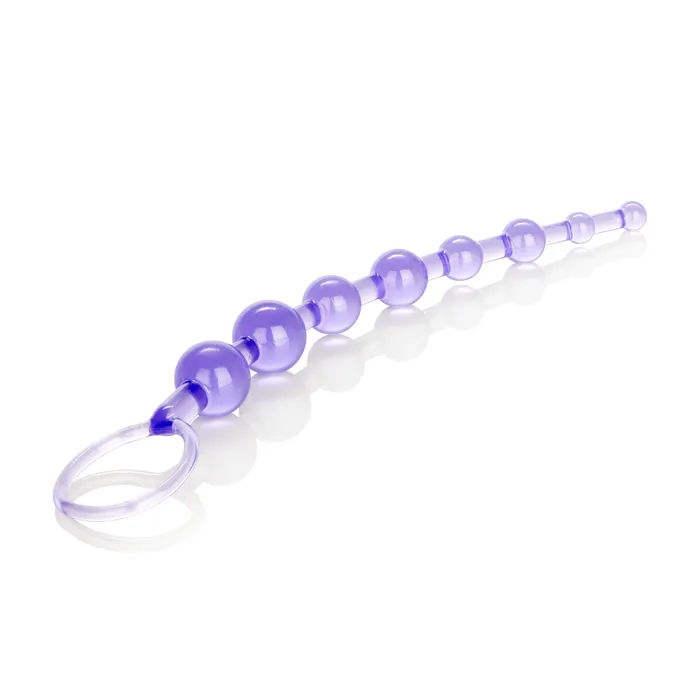 Male Sex Toys Calexotics Beginners Jelly Soft Anal Beads with Easy Retrieval Ring