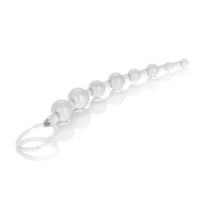 Male Sex Toys Calexotics Beginners Jelly Soft Anal Beads with Easy Retrieval Ring