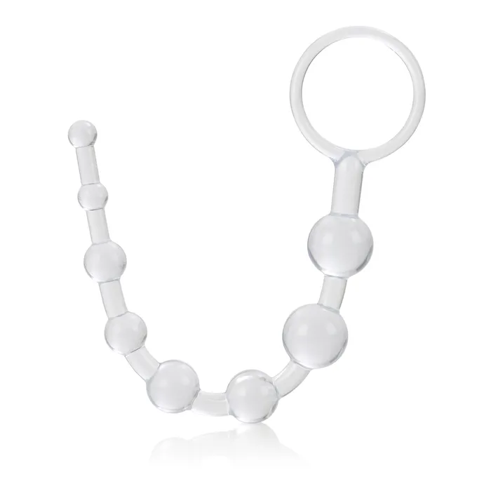Male Sex Toys Calexotics Beginners Jelly Soft Anal Beads with Easy Retrieval Ring