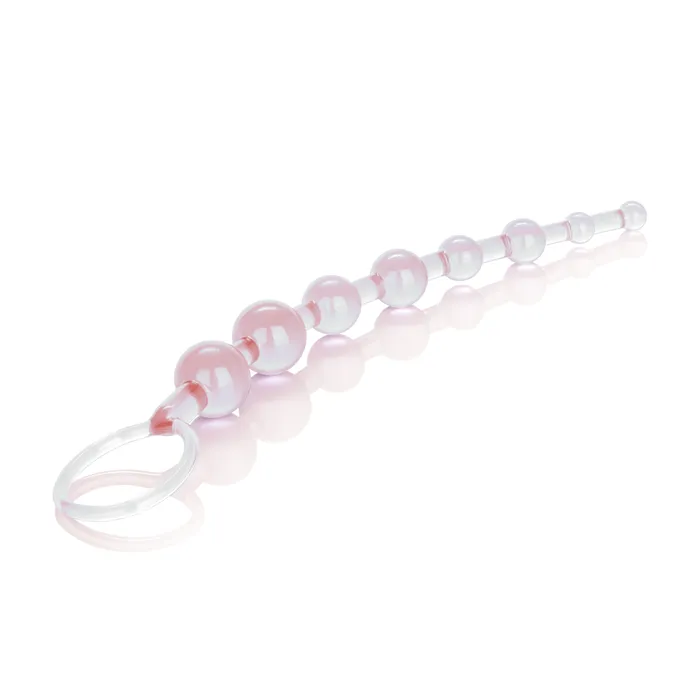 Male Sex Toys Calexotics Beginners Jelly Soft Anal Beads with Easy Retrieval Ring