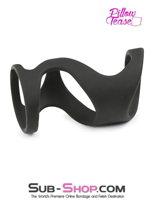 Male Sex Toys Moonwell 1660M Silicone Delay Cock Ring with Girth Enhancing Massaging Cage
