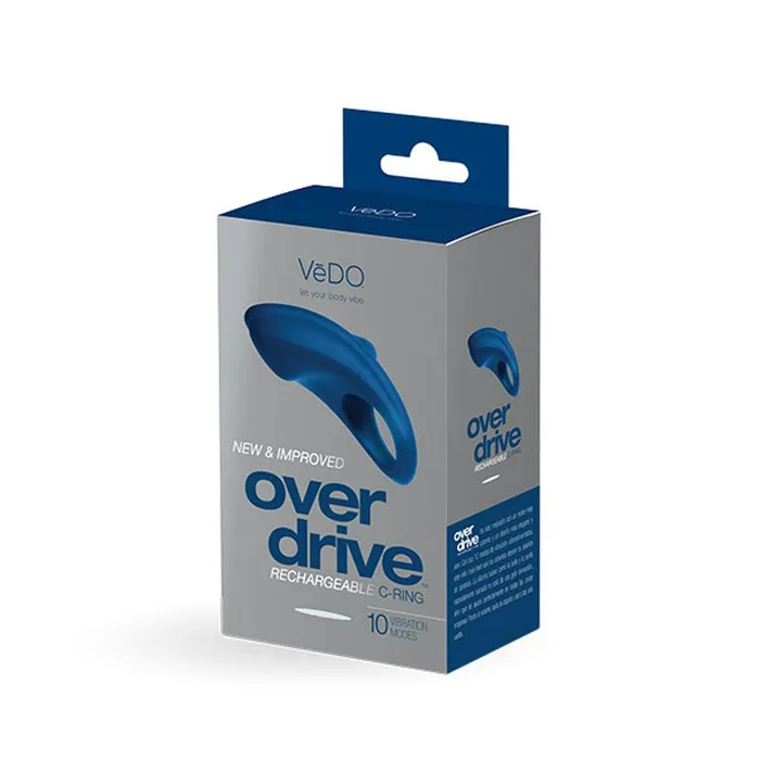 Male Sex Toys Over Drive Plus Rechargeable Cock Ring Blue VeDO
