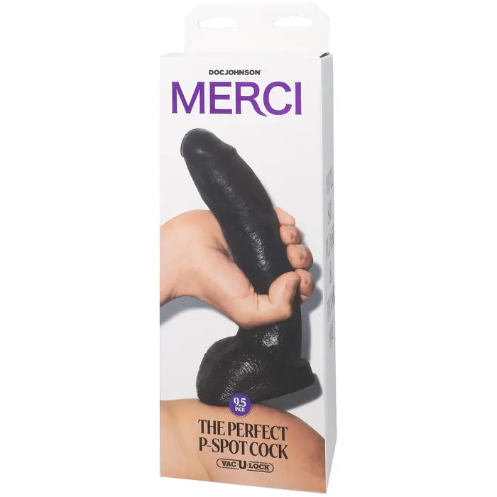 Merci the Perfect PSpot Cock With Removable VacULock Suction Cup Black Doc Johnson Dildos Merci the Perfect PSpot Cock With Removable VacULock Suction Cup Black Doc Johnson Dildos