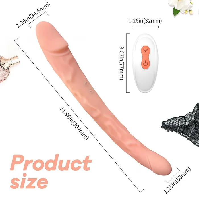mysite Remote Control Free Bending 1196 Inch DoubleEnded Dildos Anal