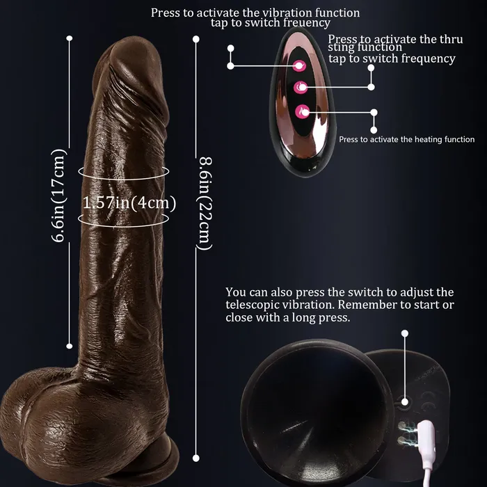 86In Vibrating Thrusting Swing Thick Long Lifelike Dildo With Remote Control Lurevibe Female Sex Toys