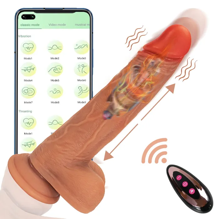 86In Vibrating Thrusting Swing Thick Long Lifelike Dildo With Remote Control Lurevibe Female Sex Toys