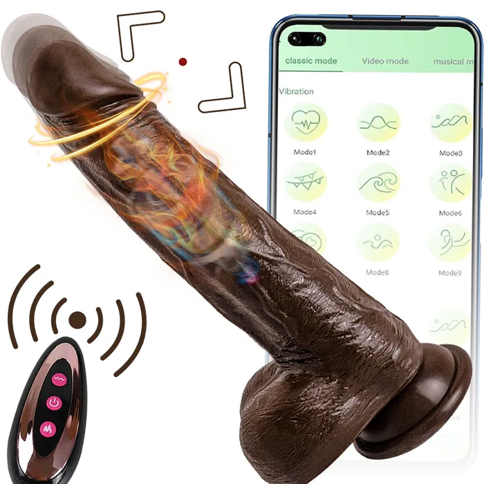 86In Vibrating Thrusting Swing Thick Long Lifelike Dildo With Remote Control Lurevibe Female Sex Toys