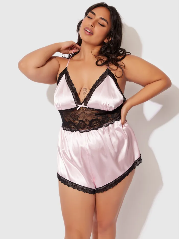 Couples Elisa Satin Lace Racerback Sleep Romper Fredericks Of Hollywood Couples Elisa Satin Lace Racerback Sleep Romper Fredericks Of Hollywood
