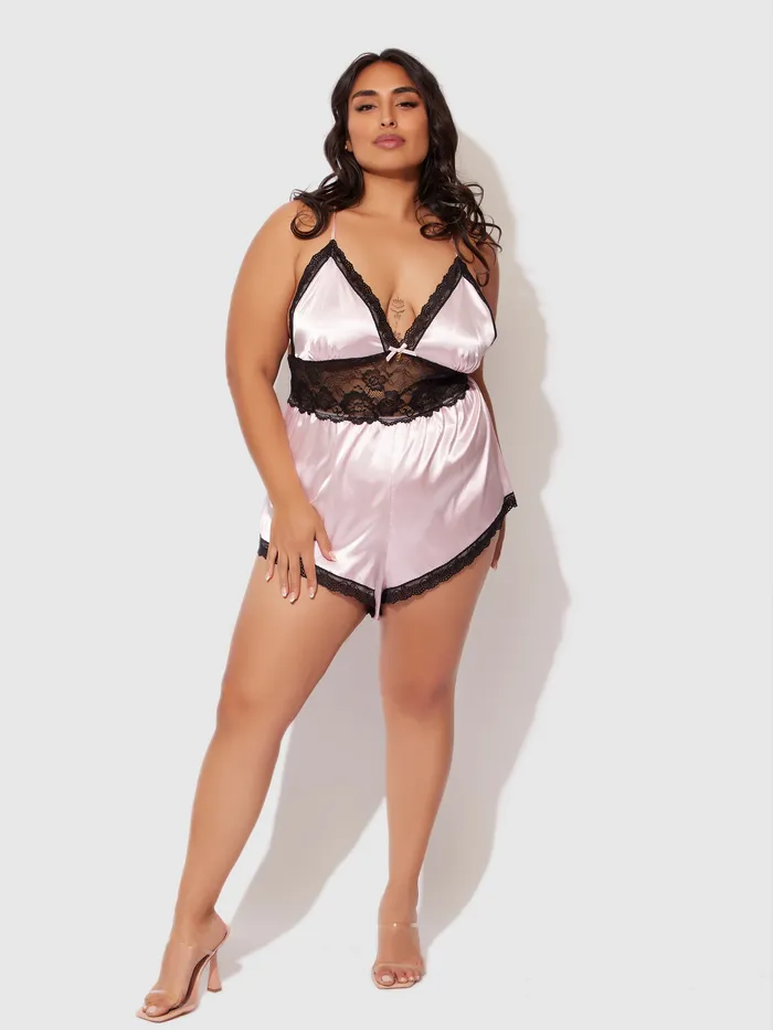 Couples Elisa Satin Lace Racerback Sleep Romper Fredericks Of Hollywood Couples Elisa Satin Lace Racerback Sleep Romper Fredericks Of Hollywood