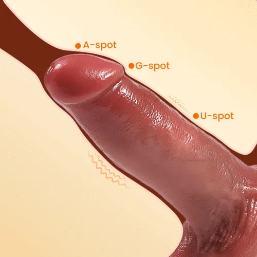 Lurevibe Female Sex Toys Thick Thrusting Vibrating Heating Realistic Dildo with Strong Suction Cup and Remote Control