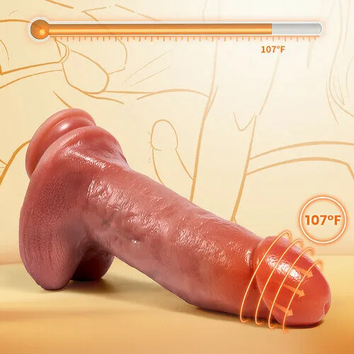 Lurevibe Female Sex Toys Thick Thrusting Vibrating Heating Realistic Dildo with Strong Suction Cup and Remote Control