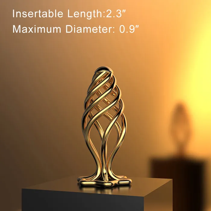 Lurevibe Male Sex Toys Lurevibe Gold Stainless Steel Hollow Anal Plug For Male And Female Anal Expansion