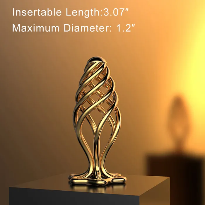 Lurevibe Male Sex Toys Lurevibe Gold Stainless Steel Hollow Anal Plug For Male And Female Anal Expansion