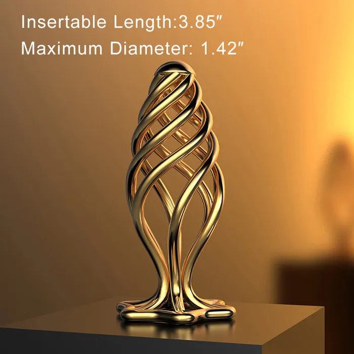 Lurevibe Male Sex Toys Lurevibe Gold Stainless Steel Hollow Anal Plug For Male And Female Anal Expansion