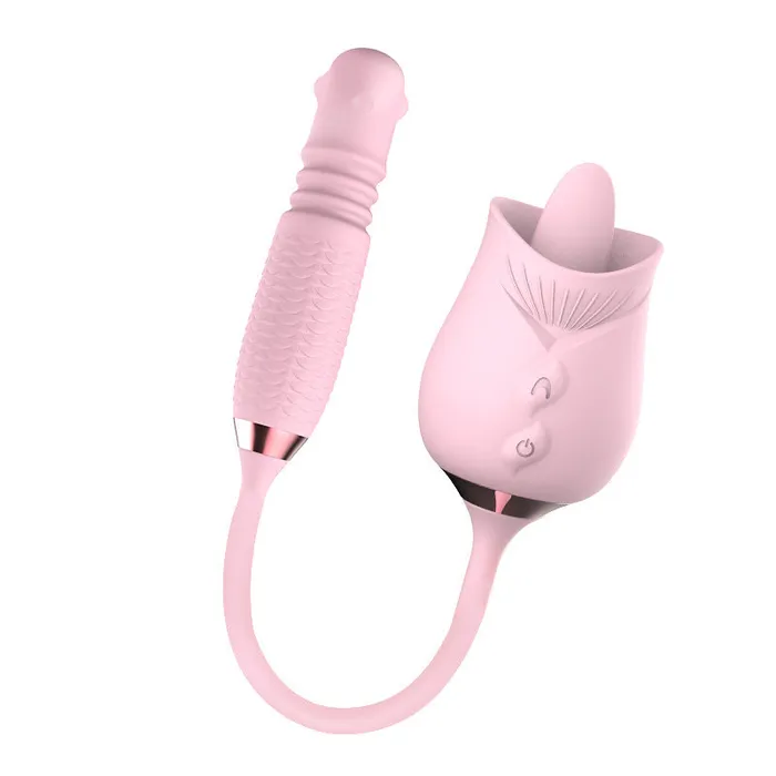 Lurevibe Vibrators Lurevibe Purple Rose Toy Rotating Pearls Telescopic Tonguelicking Vibrator