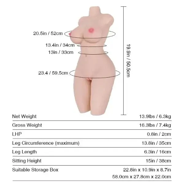 Male Sex Toys 505cm 1ft 8 MILF Beginner Masturbator Body Sex Doll Torso Miki Tantaly Dolls