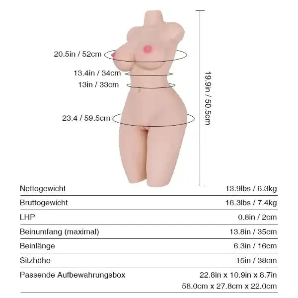 Male Sex Toys 505cm 1ft 8 MILF Beginner Masturbator Body Sex Doll Torso Miki Tantaly Dolls