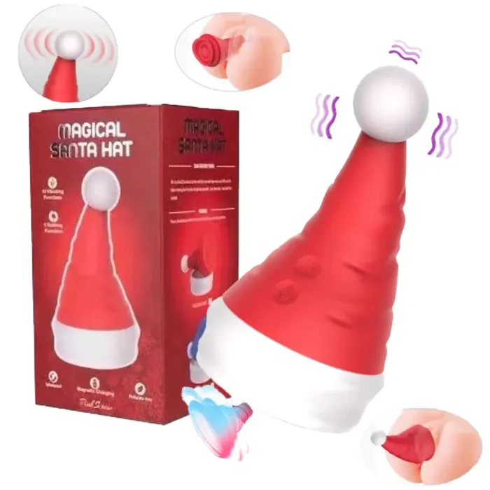 Male Sex Toys Lurevibe Lurevibe Santa Hat Vibrator 15 Speed Cunnilingus Masturbator Clit GSpot Stimulator For Christmas