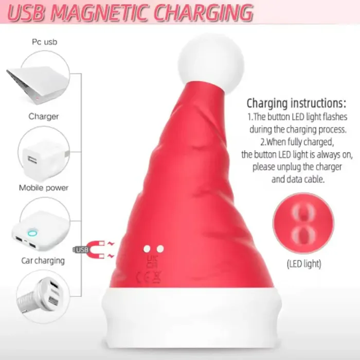 Male Sex Toys Lurevibe Lurevibe Santa Hat Vibrator 15 Speed Cunnilingus Masturbator Clit GSpot Stimulator For Christmas