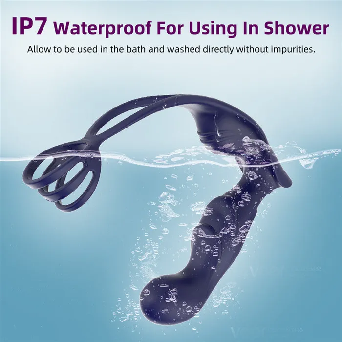 Male Sex Toys Lurevibe Wireless Remote Control Male Prostate Vibrating Massager Cock Ring Lurevibe