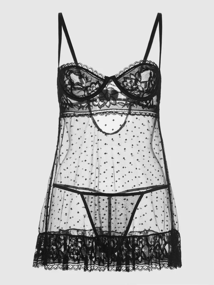 Riley Lace Babydoll Set Fredericks Of Hollywood Anal