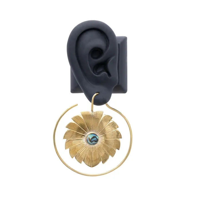 12g Art Deco Daisy Brass Earrings Price Per 2 Elementals Organics Vibrators