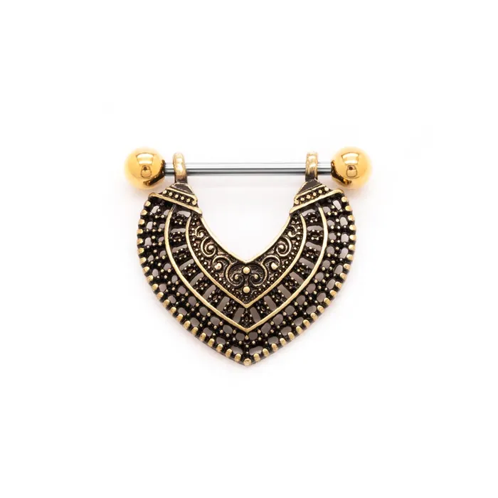 14g PVD Gold Ornamental Baroque Nipple Shield Jewelry Price Per 1 Painful Pleasures Vibrators 14g PVD Gold Ornamental Baroque Nipple Shield Jewelry Price Per 1 Painful Pleasures Vibrators