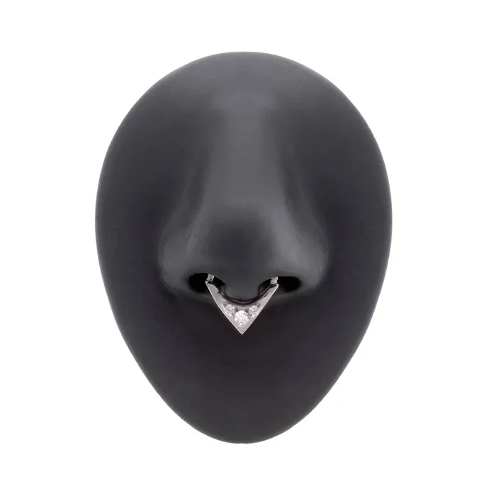 16g Crystal Triad VShaped Steel Septum Clicker Painful Pleasures Male Sex Toys