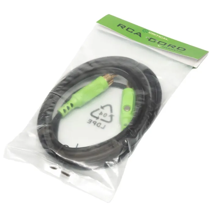 Anal Critical Magnetic Straight RCA Cord 7 Green and Black Critical Tattoo