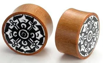Anal Elementals Organics Dharma Circle Design on Red Saba Wood Plug Wholesale Organic Jewelry 14mm24mm Price Per 1 Anal Elementals Organics Dharma Circle Design on Red Saba Wood Plug Wholesale Organic Jewelry 14mm24mm Price Per 1