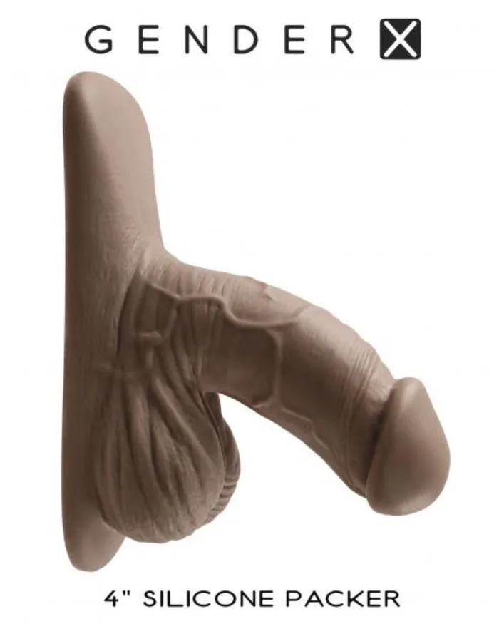 Anal Evolved Novelties Gender X 4 Inch Ultra Realistic Silicone Packer with Wide Base Chocolate