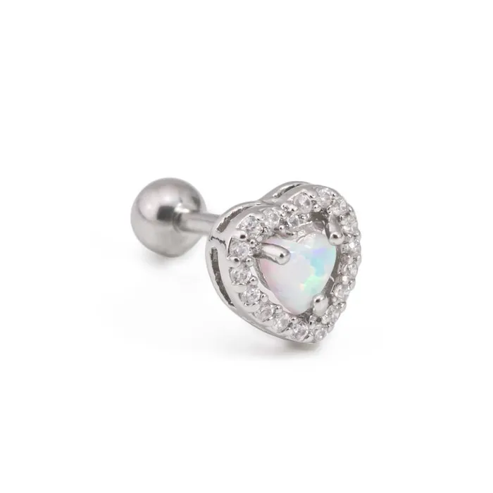 Anal Painful Pleasures 16g 516 Opal Heart Steel Barbell Price Per 1