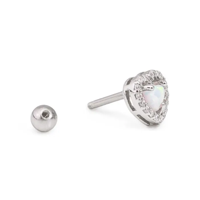 Anal Painful Pleasures 16g 516 Opal Heart Steel Barbell Price Per 1