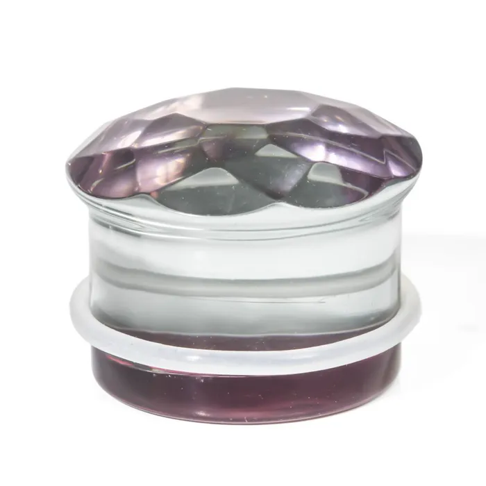 Anal Painful Pleasures Purple Faceted Single Flare Glass Plug Price Per 1