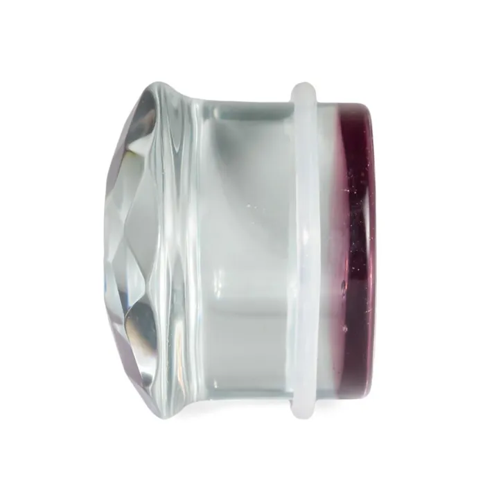Anal Painful Pleasures Purple Faceted Single Flare Glass Plug Price Per 1