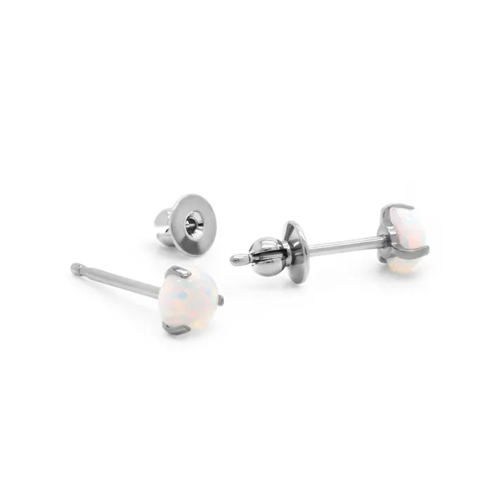 Anal Painful Pleasures Titanium Prong Set White Opal Stud Earrings Price Per 2 Anal Painful Pleasures Titanium Prong Set White Opal Stud Earrings Price Per 2